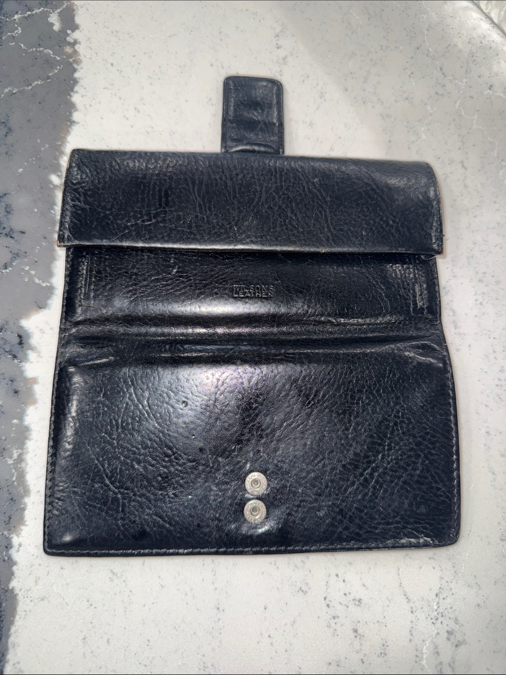 Black Leather Wallet Clutch - Wilson’s leather